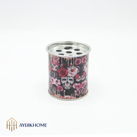 زیرسیگاری طرح‌دار جمجمه گلدار