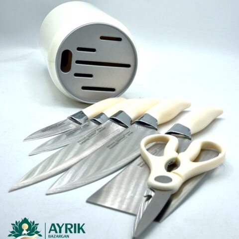 ✨ست چاقو و قیچی ۶ پارچه آشپزخانه شیک و بادوام🔪